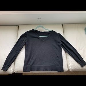 Everlane Black Cotton V-neck Sweater